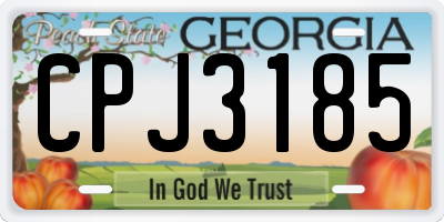 GA license plate CPJ3185