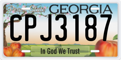 GA license plate CPJ3187