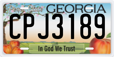 GA license plate CPJ3189