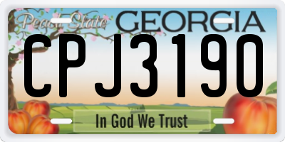 GA license plate CPJ3190