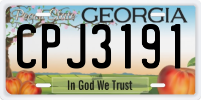 GA license plate CPJ3191