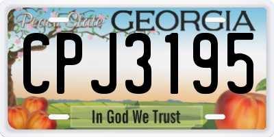 GA license plate CPJ3195