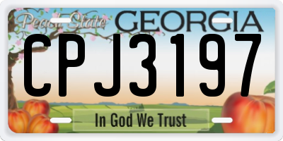 GA license plate CPJ3197