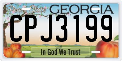 GA license plate CPJ3199
