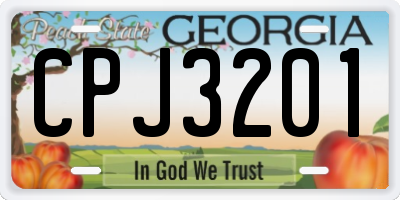 GA license plate CPJ3201