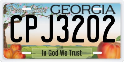 GA license plate CPJ3202