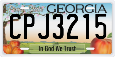 GA license plate CPJ3215