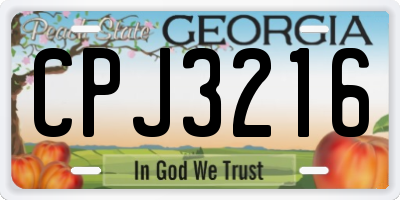 GA license plate CPJ3216