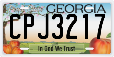 GA license plate CPJ3217