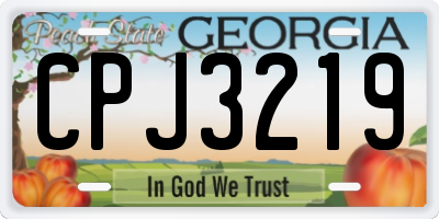 GA license plate CPJ3219
