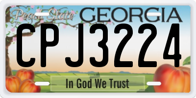GA license plate CPJ3224