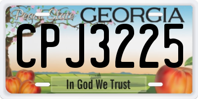 GA license plate CPJ3225
