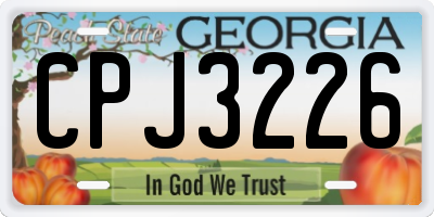 GA license plate CPJ3226