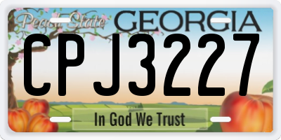 GA license plate CPJ3227