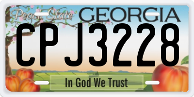 GA license plate CPJ3228
