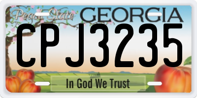 GA license plate CPJ3235