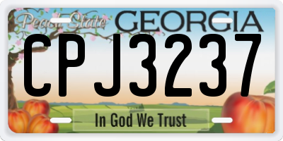 GA license plate CPJ3237