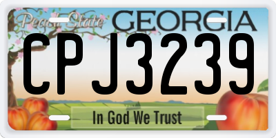 GA license plate CPJ3239