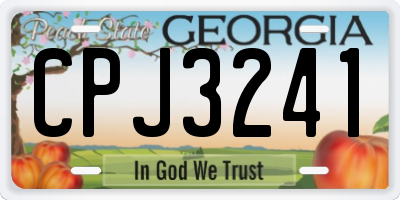 GA license plate CPJ3241