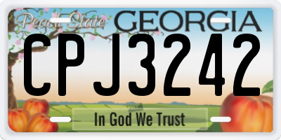 GA license plate CPJ3242