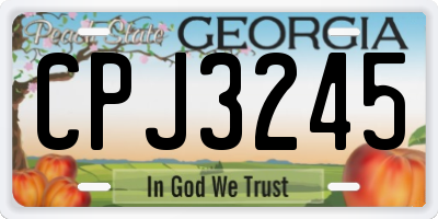 GA license plate CPJ3245