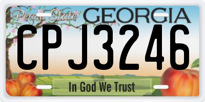 GA license plate CPJ3246