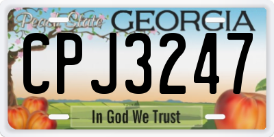 GA license plate CPJ3247