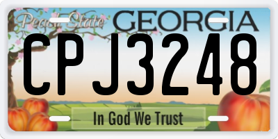 GA license plate CPJ3248