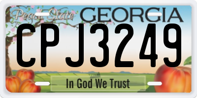 GA license plate CPJ3249
