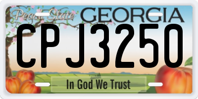 GA license plate CPJ3250