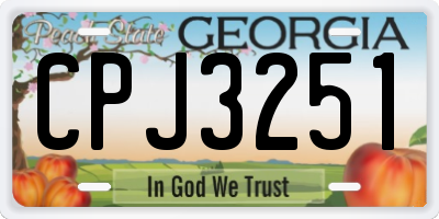 GA license plate CPJ3251