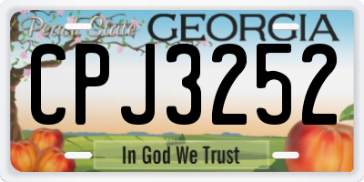 GA license plate CPJ3252