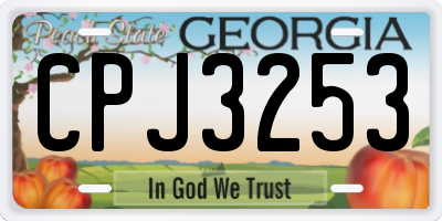 GA license plate CPJ3253
