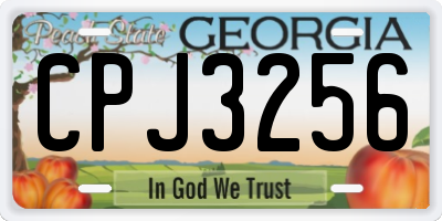 GA license plate CPJ3256