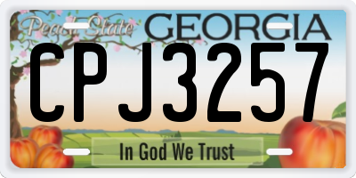 GA license plate CPJ3257