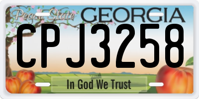 GA license plate CPJ3258