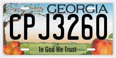 GA license plate CPJ3260