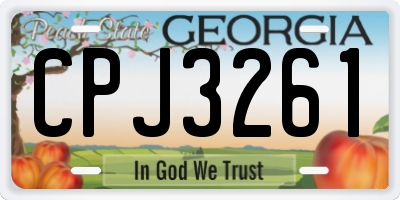 GA license plate CPJ3261