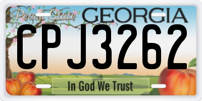 GA license plate CPJ3262