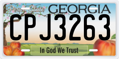 GA license plate CPJ3263