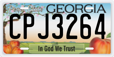 GA license plate CPJ3264