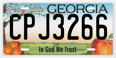 GA license plate CPJ3266