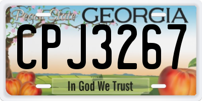 GA license plate CPJ3267