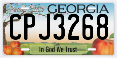GA license plate CPJ3268