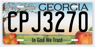 GA license plate CPJ3270