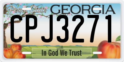 GA license plate CPJ3271