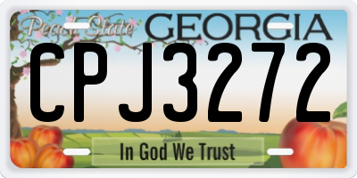 GA license plate CPJ3272