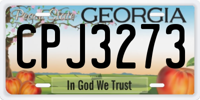 GA license plate CPJ3273