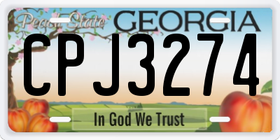 GA license plate CPJ3274