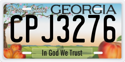 GA license plate CPJ3276